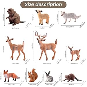 Sumind 18 Pcs Forest Animals Figurines Woodland Animals Toys Model Trees Kit Miniature Plastic Toys Realistic Wild Forest for Cake Toppers Birthday Party Favor(Forest Animals) Sumind 18 Pcs Forest Animals Figurines Woodland Animals Toys Model Trees Kit Miniature Plastic Toys Realistic Wild Forest for Cake Toppers Birthday Party FavorForest Animals