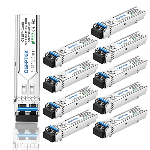 Image of 10Pack 1000BASE-LX /LH Gigabit SFP Module, 1310nm, 10km, DDM, Single-Mode LC Mini-GBIC Transceiver for Cisco GLC-LH-SMD /GLC-LX-SM-RGD, Ubiquiti UF-SM-1G, Netgear, Mikrotik