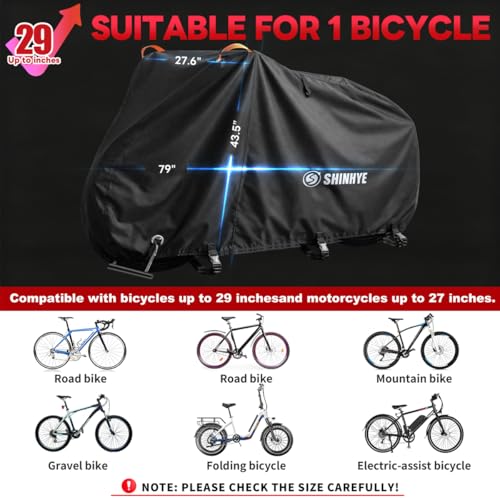 Funda para Bicicleta Impermeable ShinHye 600D Heavy Duty, Tamaño L para 1 Bicicleta miniatura 4