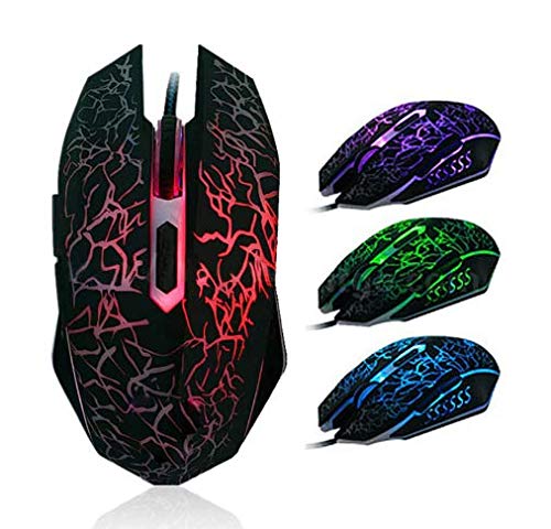 6 Keys Professional Colorful LED Backlight 4000 DPI Optical Wired Gaming Mouse Gamer Mice For PC Laptop by Elton Miller's