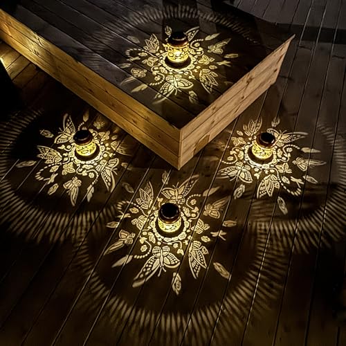 TIGGSY Butterfly Solar Lanterns Outdoor Waterproof Hanging Solar Lights Metal Decorative LED Butterflies Lanterns for Yard, Patio, Lawn, Tabletop, Landscape Pathway Garden Decor