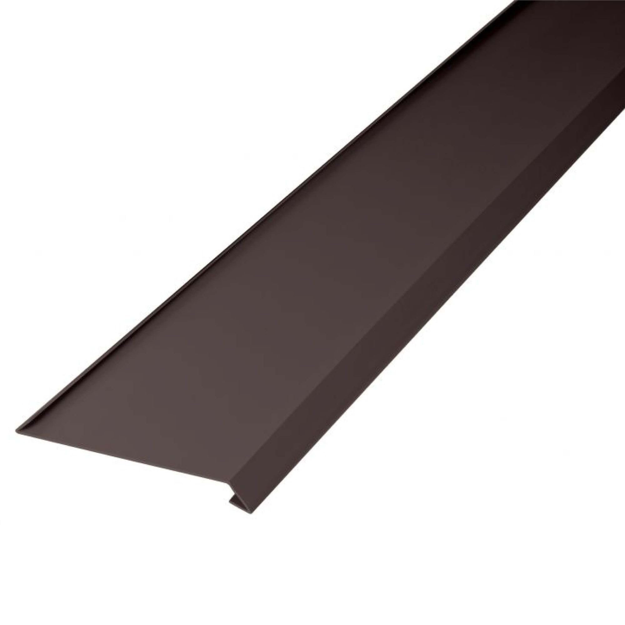 INEFA 2m Bande de Toit pour Gouttière Marron Foncé PVC-U Pliée Deux Côtés