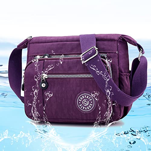 Womens Cross Body Bag Casual Umhängetasche Handtasche Multi Pocket Messenger für den täglichen Gebrauch einkaufen (schwarz) – Bild 4