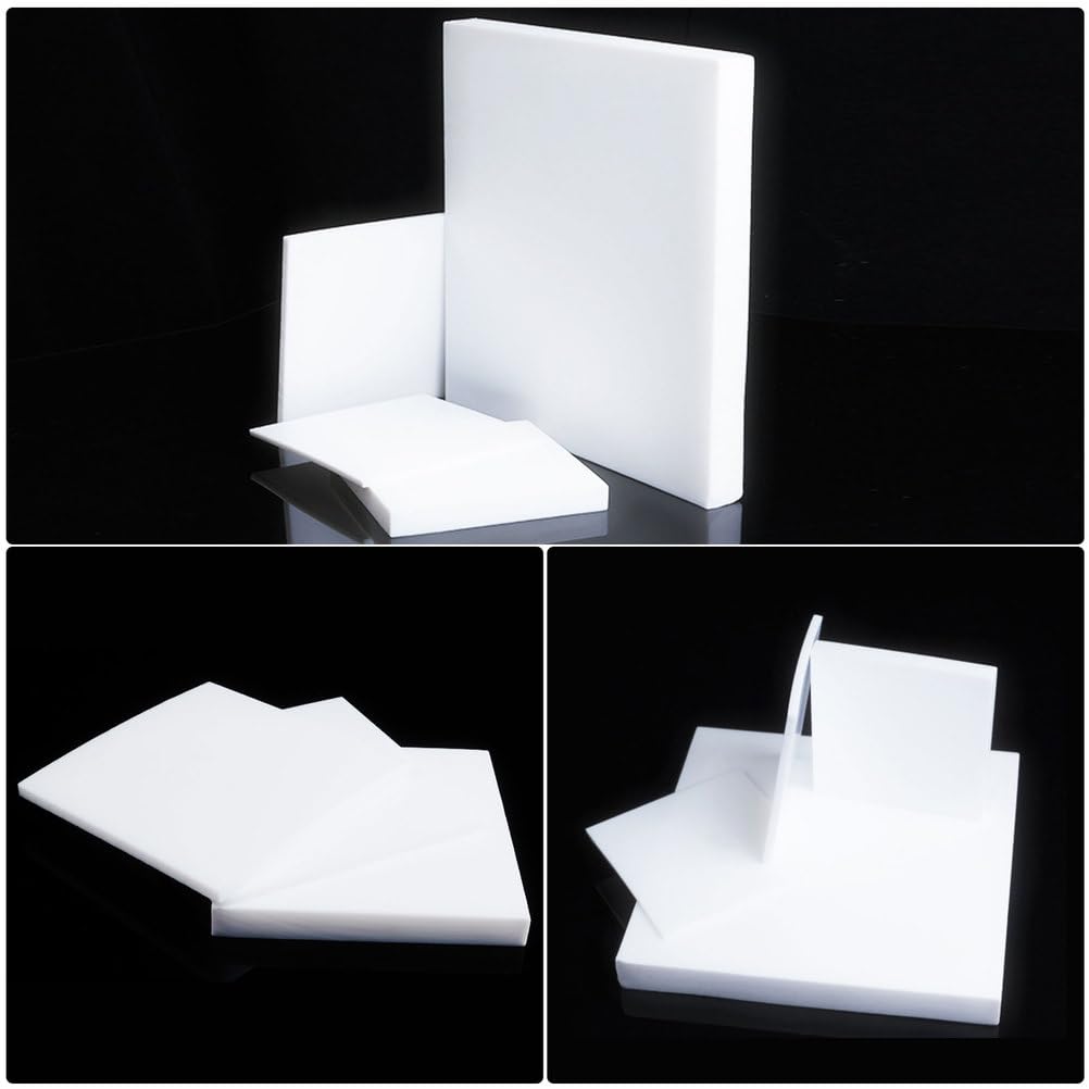 Lastra Bianca in PTFE Teflon 0,5–30mm Spessore Pannello Plastica Fluoropolimero Modellabile Resistente al Calore Isolante e Chimicamente Resistente,100mmx100mmx12mm