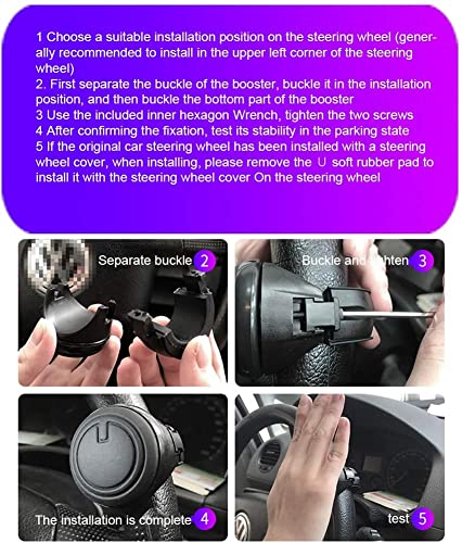 Image of Automaze 3R-2251 Black 360 Rotation Universal Car Steering Knob Wheels Spinner Knob Power Save Easy Turn Ball Booster