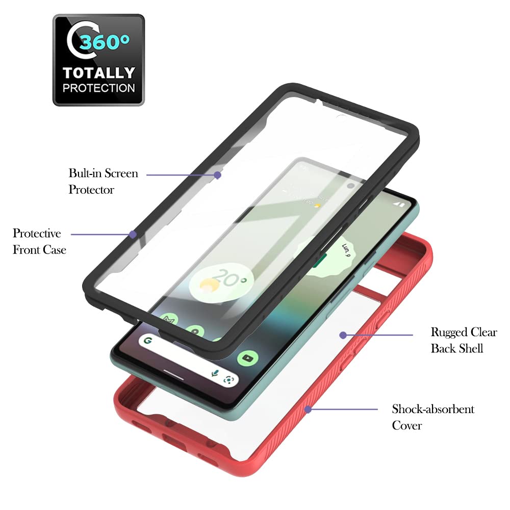 Sawiqpd for Google Pixel 8A 5G Case with Built-in Screen Protector - Image 3
