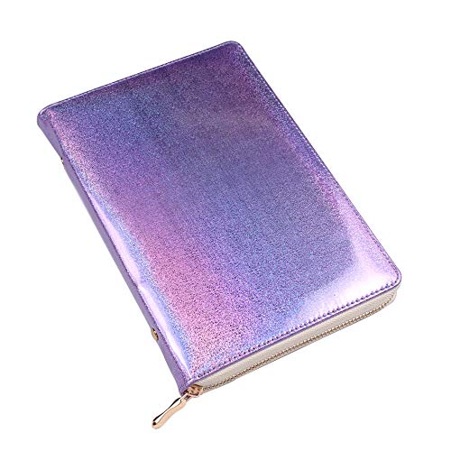 72 Slots Holographic Nail Plates Holder Case Stamping Templates Organizer Square &amp; Round Printing Molds Collection Manicure Tool Accessorie (Purple)