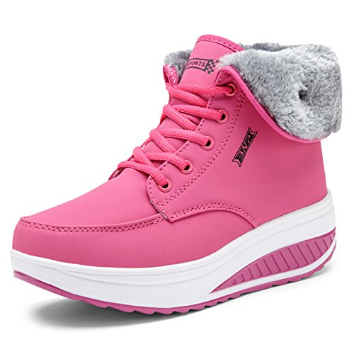 Women's Winter Boots Ankle Waterproof Lightweight Snow Sneaker Boots - wedge heel Ladies Comfortable Short Boots Outdoor