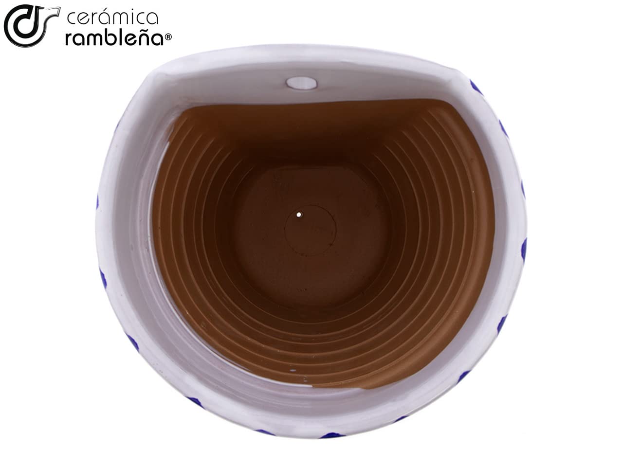 CéraMIQUE RAMBLEÑA | Pot de fleurs suspendu avec piscine | Pot de fleur à suspendre | Pot mural Patios de Cordoue Monteria - Modèle D125 | 100 % décoré à la main | 13,5 x 12 x 16 cm
