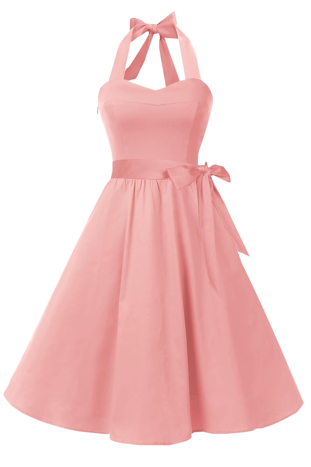 Women'sVintage Polka Audrey Dress 1950s Halter Retro Cocktail Dress