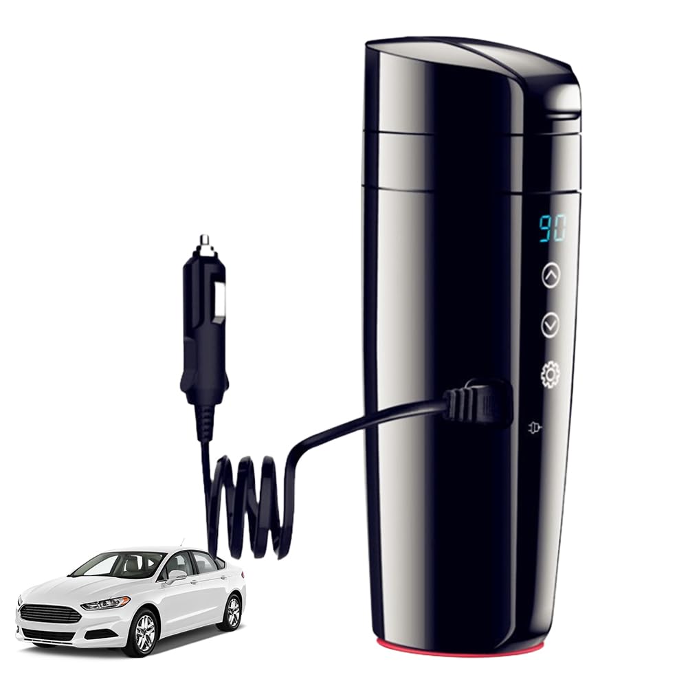 12V-24V Taza de café de viaje Calentador Pantalla LCD digital Taza inteligente con calefacción fora automóvil Control de temperatura inteligente Taza de agua eléctrica Pantalla táctil