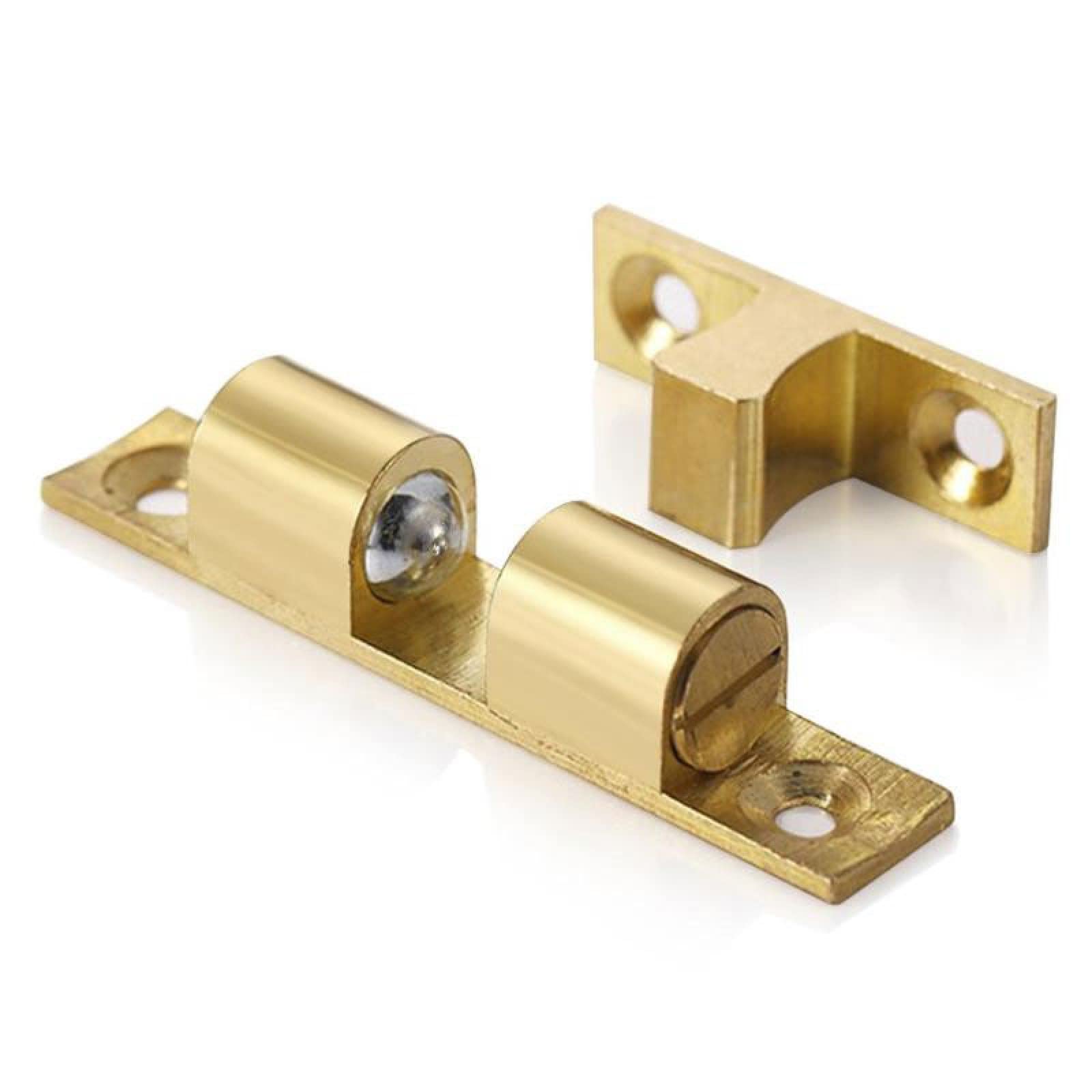 NEWNANDouble Ball Catch Cabinet Door Latch Brass Touch Beads Lock Door Spring Clip Cabinet Door Catche Furniture,50mm