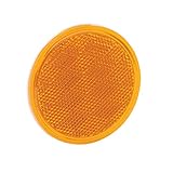 Bargman 70-38-020 Reflector with Adhesive Mount, 3-3/16', Amber, Round