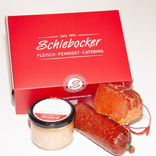 Wurstpaket Oberlausitz | Präsentkorb Edel Salami & geräucherter Schinken am Stück | Fresskorb...