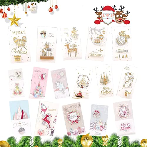 Fiyuer 16Pezzi Auguri Natale Biglietto Biglietti