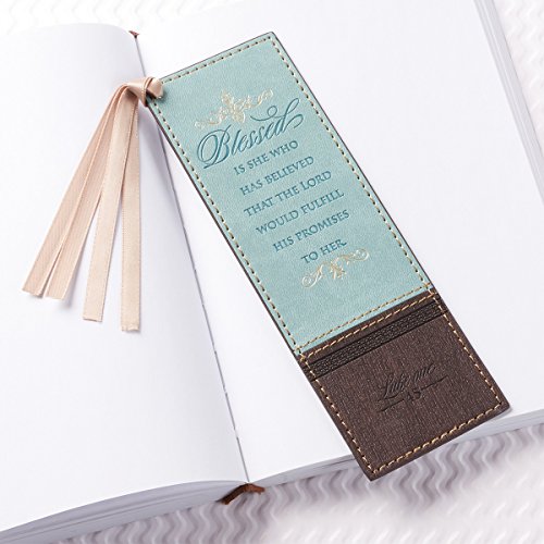 Image of Christian Art Gifts Faux Leather Scripture Bookmark: Blessed is She