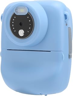 Câmera infantil, tela de 2,4 polegadas P01A impressão instantânea câmera de alta definição e gravação de vídeo para aniversário de meninos e meninas de 3 a 12 anos (azul)