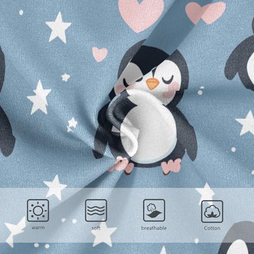 Wusikd Cute Penguins Girls' Underwear Cotton Pink Hearts Stars Girls Briefs Soft Toddler Underwear 2T3