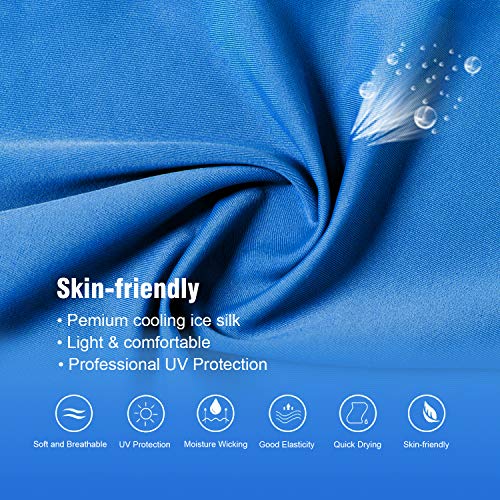 Neck Gaiter Summer Sun UV Protection Face Cover Women Men Cooling Neck Scarf Anti Dust Windproof Bandana for Hiking Cycling Fishing (Navy, 2)