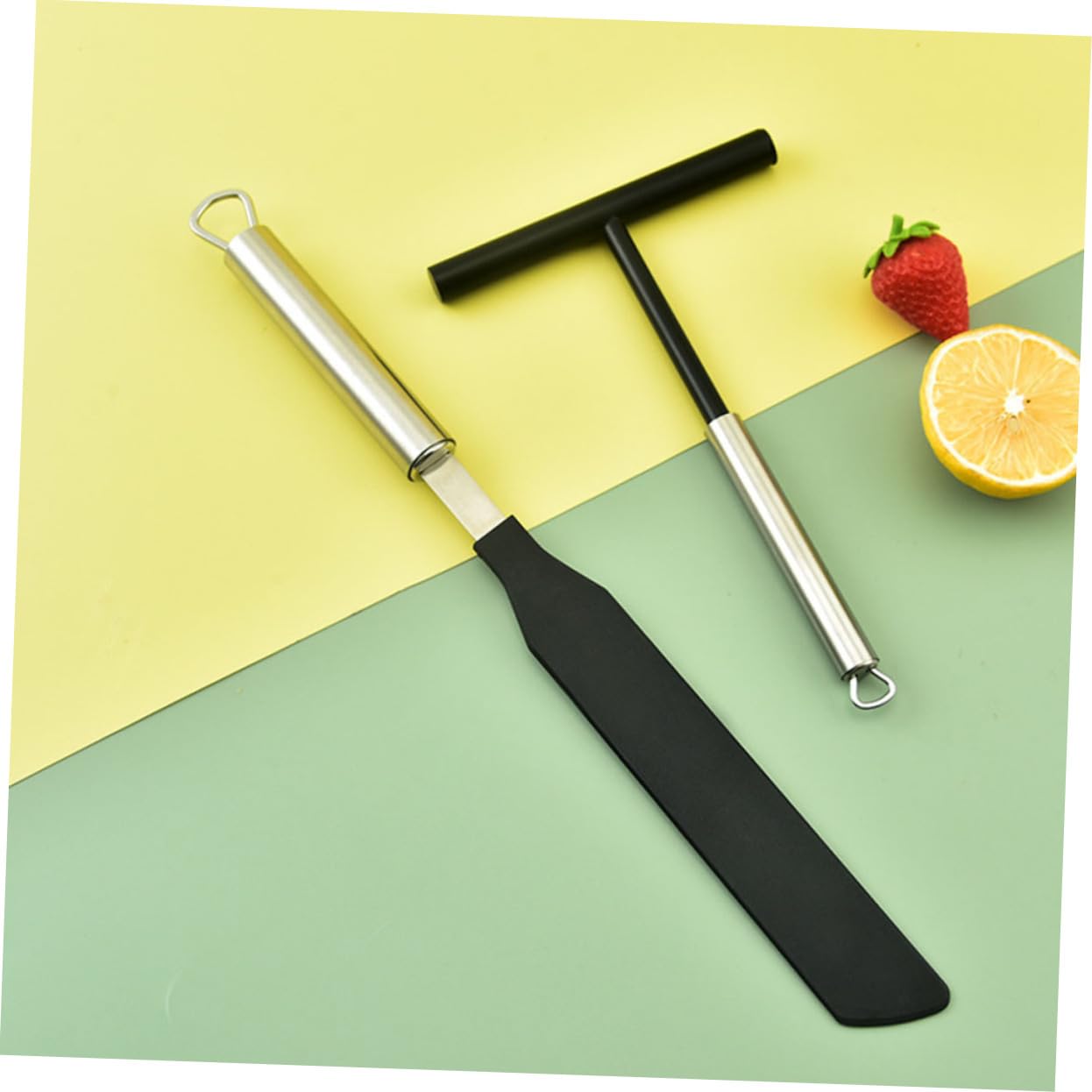 MAGICLULU 3 Juegos Espátula De Crema Espátula De Fondant Para Crepes Sartén Expander Esparcidor De Crepes Palo Esparcidor De e Palo De e Tortita Decoración No Nylon Silver