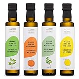 DELINIO Bio-Olivenöl Set 4 Sorten – Aromatisiertes Olivenöl Nativ Extra (Zitrone, Orange,...