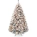Best Choice Products Pre-Lit Artificial Christmas Tree, 7.5ft Snow Flocked Design Pine Tree, Full Appearance Snowy w/Easy Assembly, Metal Stand -  SKY5090