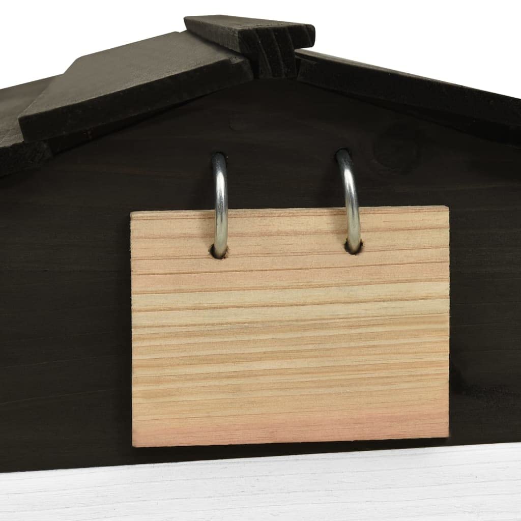 Mangloder Garaje para robot cortacésped de madera maciza de abeto, negro y blanco, 78 x 74 x 54 cm, protección contra la intemperie para cortacésped, estación de carga, exterior, resistente al