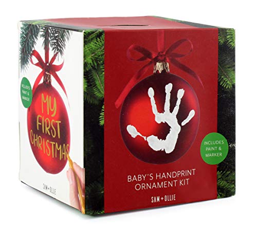 Image of SAM + Ollie First Christmas Ornament Kit, Baby Handprint Footprint Keepsake Dog Paw Print