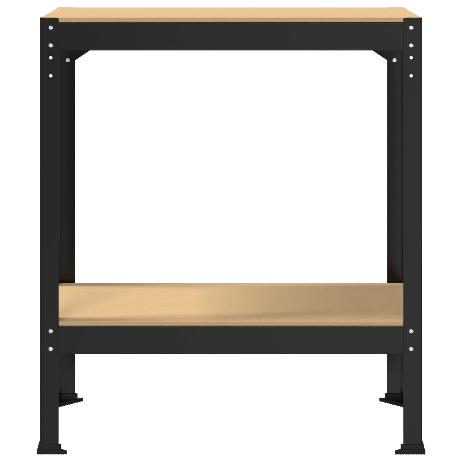 vidaXL Banco de Trabajo con Estante Negro 81 x 41 x 91 cm, Banco de Trabajo Industrial, estación versátil para Garaje, Mesa de Almacenamiento multipropósito, útil y Funcional