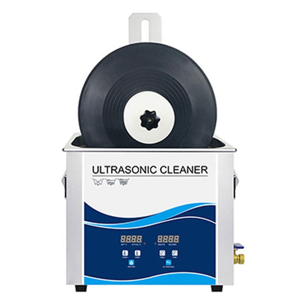 Pulitore per Dischi in Vinile ad ultrasuoni, Sistema di Pulizia per Dischi in Vinile riscaldato a Potenza Regolabile con Degas, Temperatura e temporizzazione Regolabili, per d(Argento)