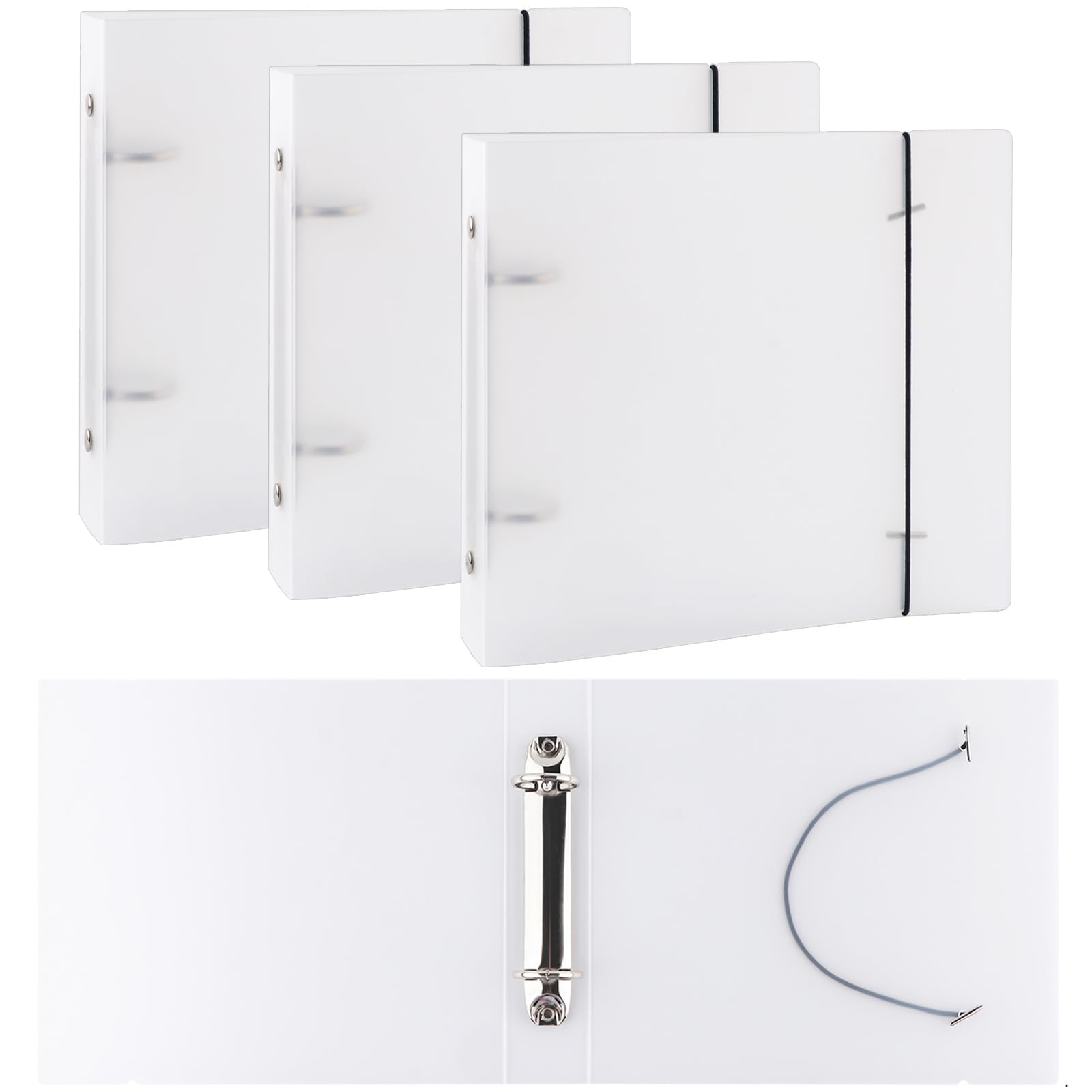 3PCS 7.8"x 6.8" Cookie Stencil Storage Binder Covers with Snap Closure Button Storage Book Cover for 2 Rings Planner Pages Refill Insert Die Cuts Stamp and Stencils Storage Book Binder