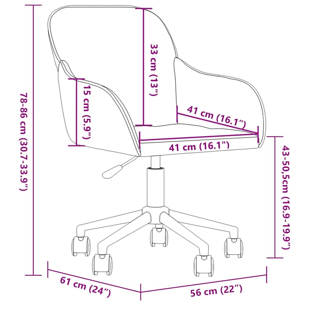 Silla de oficina giratoria terciopelo azul