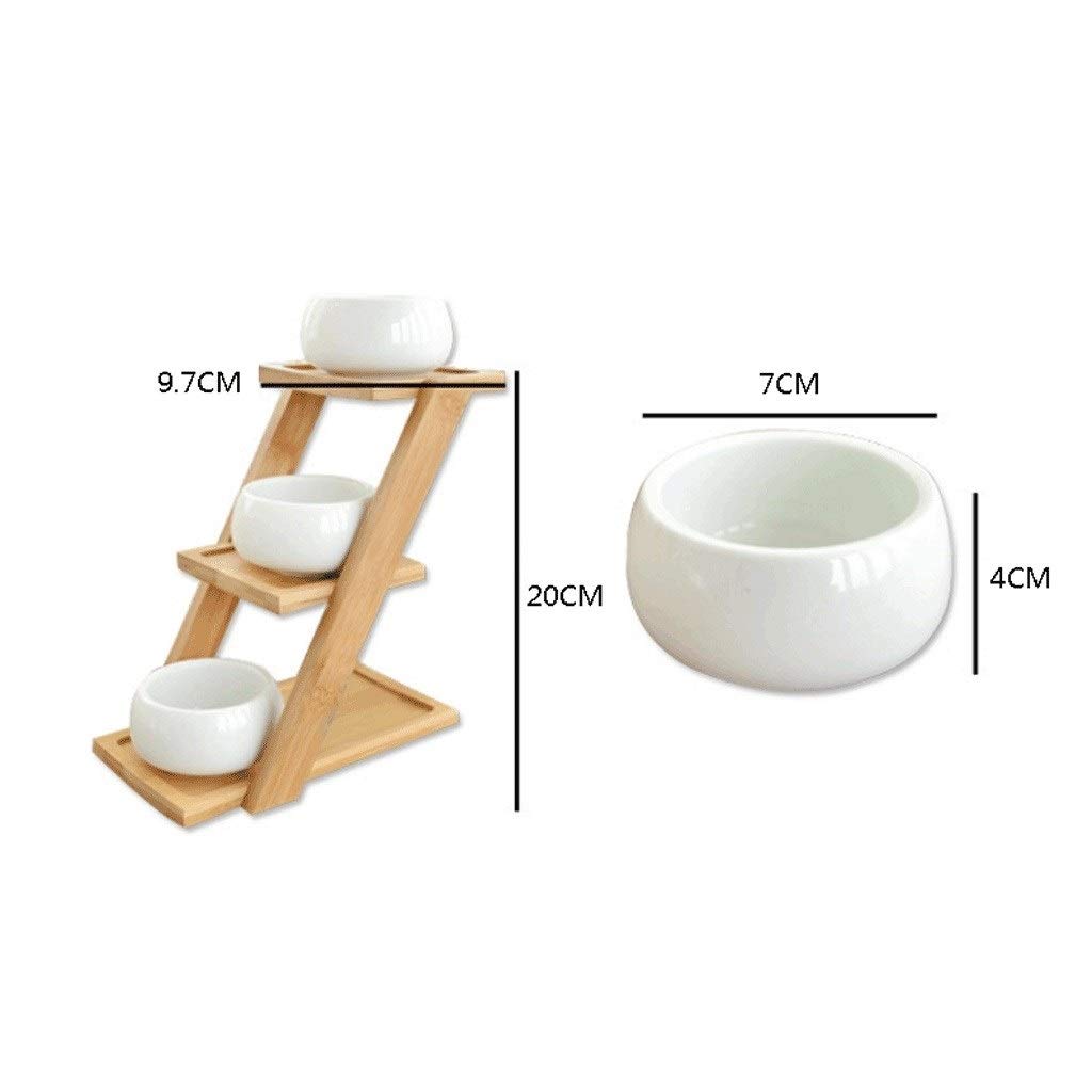 Doniczki na kwiaty prosta nowoczesna ceramiczna biała doniczka, 3 bonsai wysiew (3 stopnie drewniana rama) dekoracja domu ogrodu doniczka