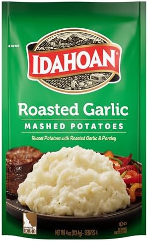Idahoan Mashed Potatoes, Roasted Garlic, 4 oz