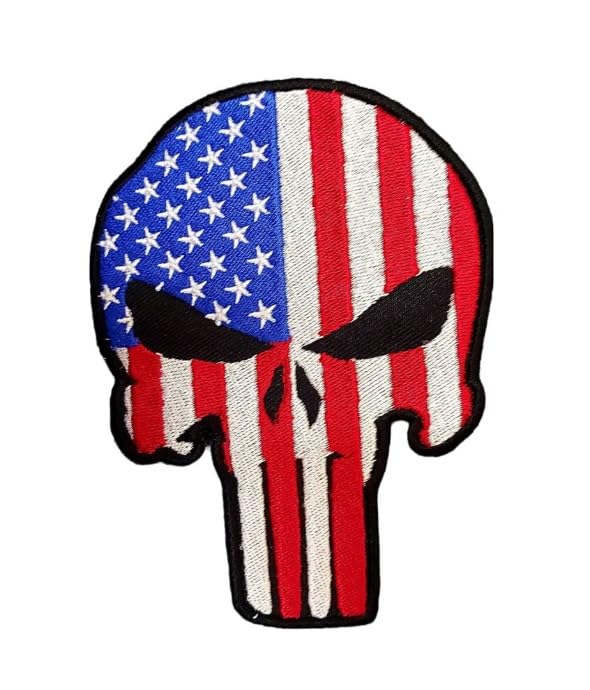 Skull Large Biker Back Patch 7 INCH SEW Embroidery Patch F222