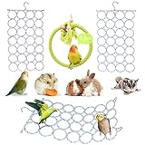Sysmashing 3 Pack Swing Hanging Toys,Bird Climbing Rope Net Ladders Small Medium Pet Activity Toy Suitable for Parakeet,Cockatiel,Cockatoo,Hamster,Rat,Ferret(Random Color)