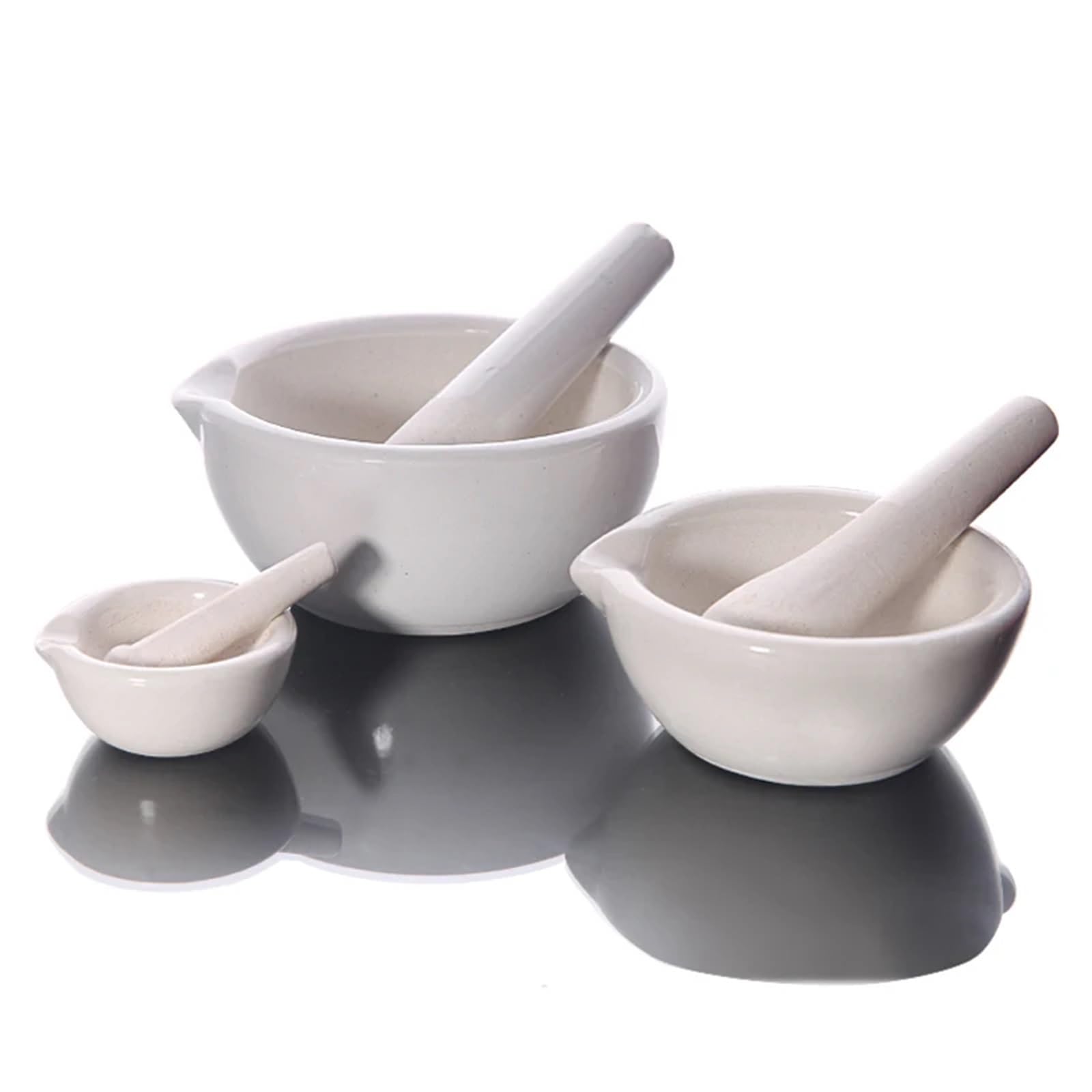 2 pz/lotto Laboratorio Mortaio In Ceramica Pestello Da Laboratorio Con Mortaio Pestello Bianco di Miscelazione Ciotola di Macinazione Set (Size : 10cm)
