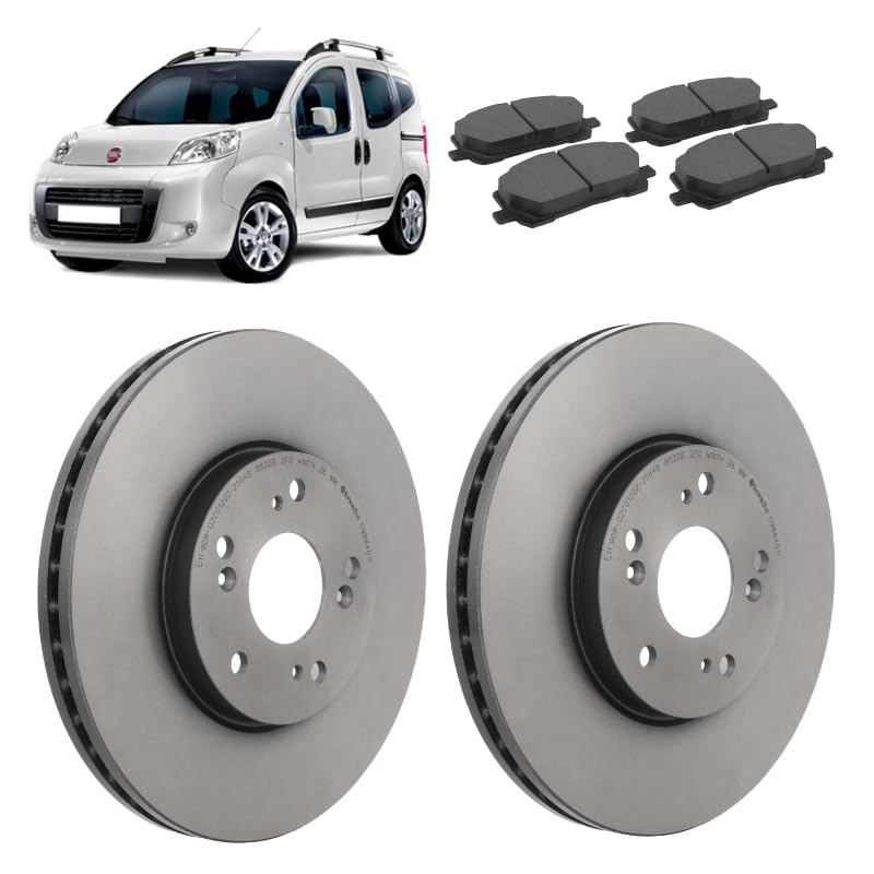 Kit dischi 259mm e pastiglie freno anteriori compatibile con Fiat Fiorino 2007+