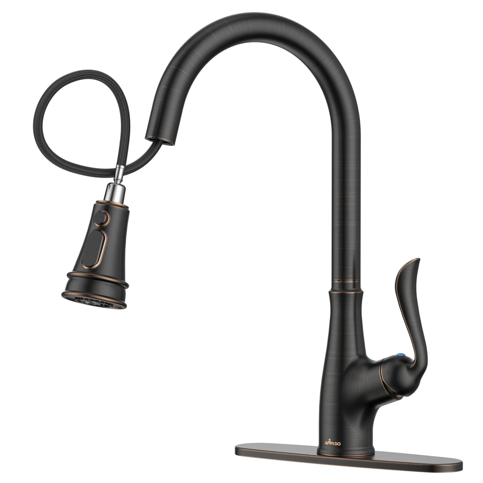 APPASO Antique Pull Down Kitchen Faucet with Sprayer Oil Rubbed Bronze