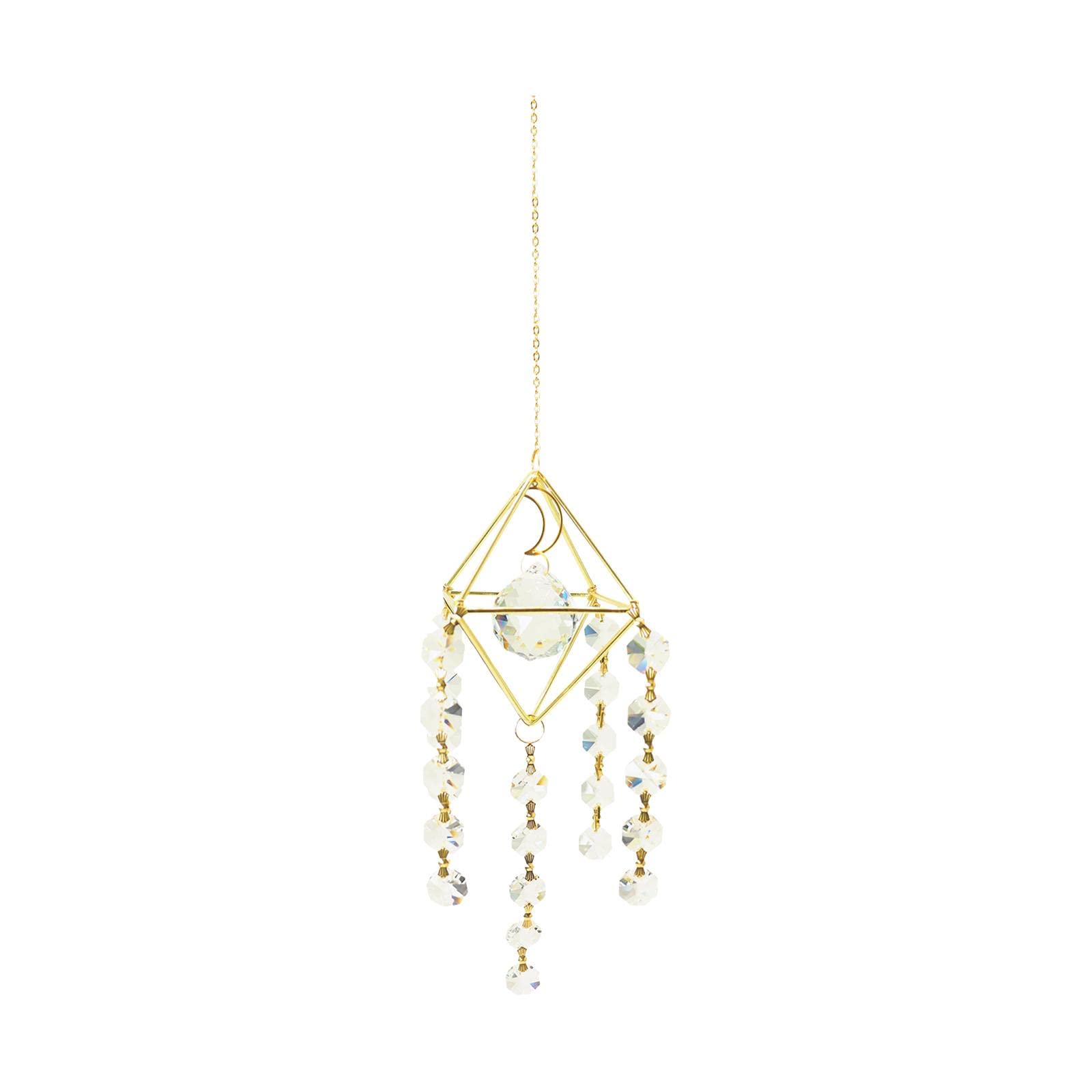 1Pc Geometry Crystal Sun Catcher Window Hanging Decor Pendant Ornament Octagonal Beads-image-36