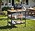 Outdoor Grill Cart, Pizza Oven Table with Hooks and Side Handle, Double-Shelf Dining, Movable Stainless Steel Kitchen Cooking Prep Table BBQ Cart for Home Party, Bar, Camping