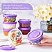 12 Pack Small Plastic Food Containers with Screw on Lids, 5 oz Reusable Freezer Deli Food Storage Jars, Meal Prep Condiment Container, Microwave & Dishwasher Safe (Purple)