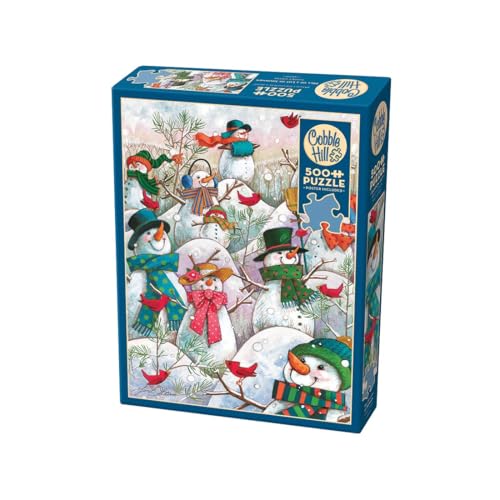 Puzzle Cobble Hill 500 Piezas - Colina de Muchos Muñecos de Nieve - Póster de Muestra Incluido miniatura 1