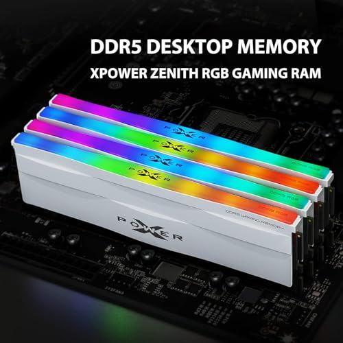 Image of Silicon Power DDR5 64GB (2x32GB) Zenith RGB 6000MT /s (PC5-48000) 288-pin CL30 1.35V UDIMM Desktop Memory Module RAM White SU064GXLWU60AFDHEC