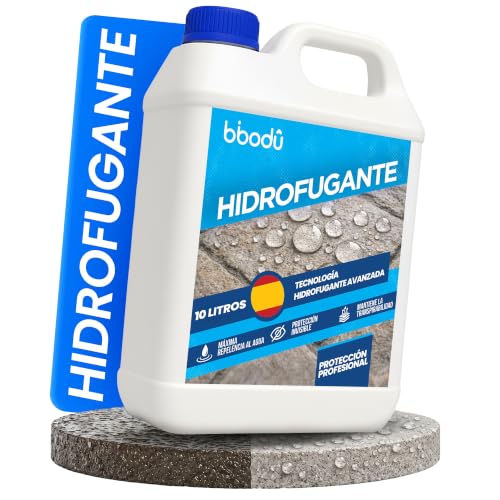 BIBODU Hidrofugante Impermeabilizante 10 L para 60-100 m2 | Hidrofugante Invisible para Fachadas, Terrazas, Piedra y Hormigón | Previene las manchas verdes, suciedad y humedad