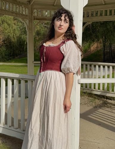 Image of SCARLET DARKNESS Women's Renaissance Corset Tops Vintage Lace Up Overbust Bustier Bodice