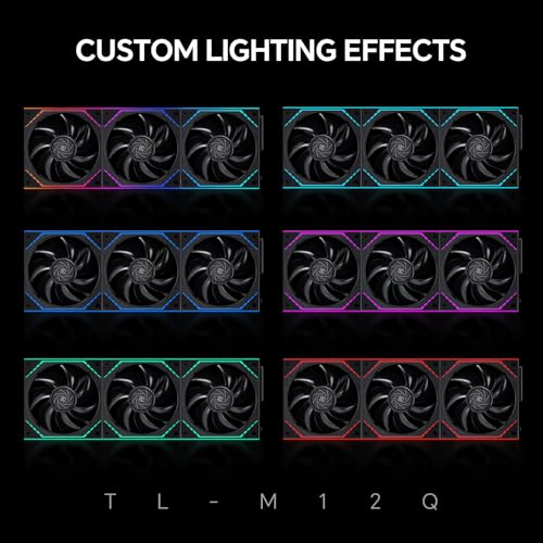 Image of Thermalright TL-M12QR 120mm ARGB Reverse Case Fan, Daisy-Chain | 1500RPM | Silent Computer Fan with Infinite Mirrors on Both Sides(Black) | Reverse Airflow, Daisy Chain PWM /ARGB, Infinity Mirror Lighting
