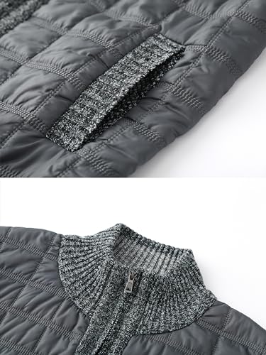 Image of VtuAOL Men's Cardigan Sweaters Casual Full Zip Sweaters Knitted Cardigan with Pockets