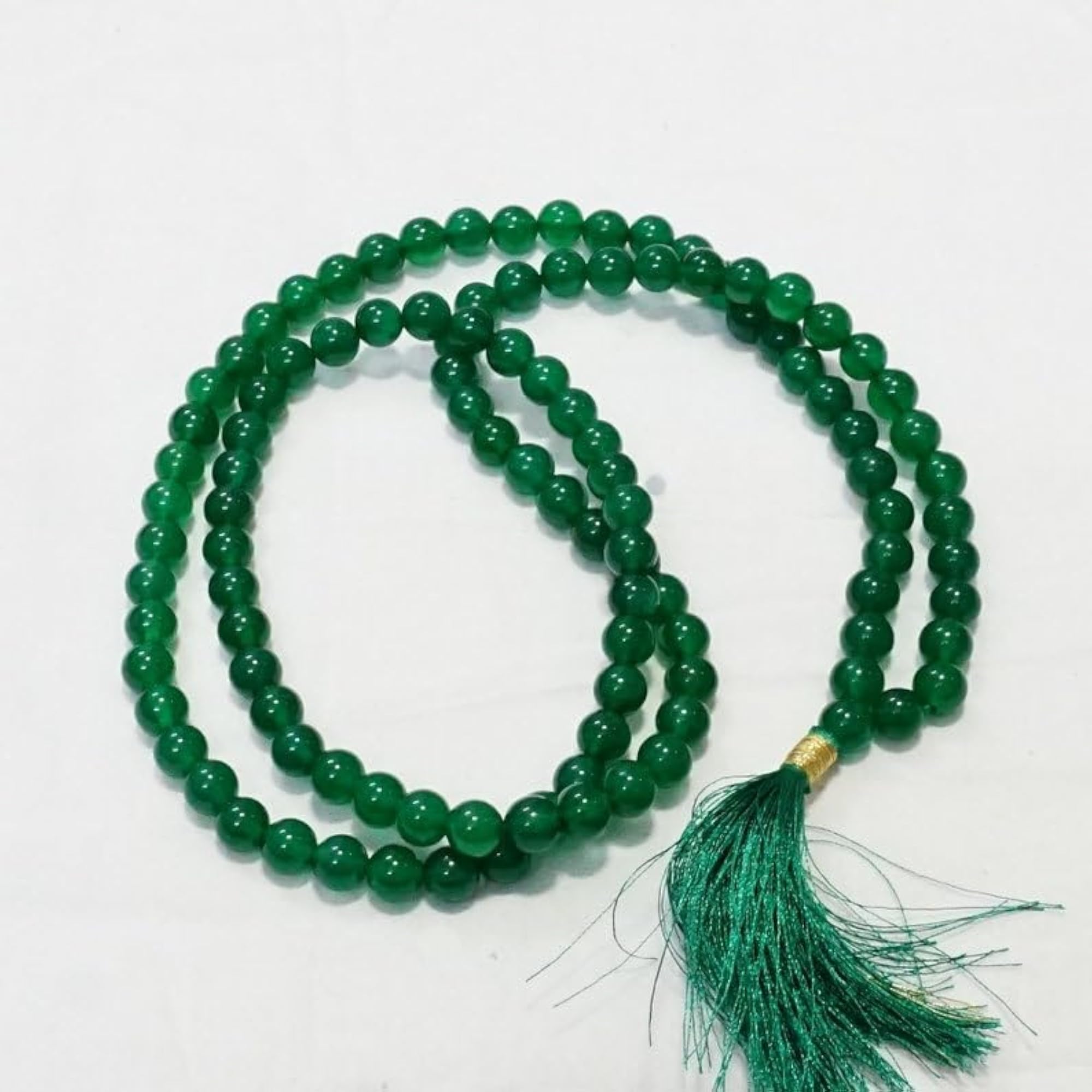 Natural Green Onyx 10MM Beaded Handmade Prayer Mala Necklace