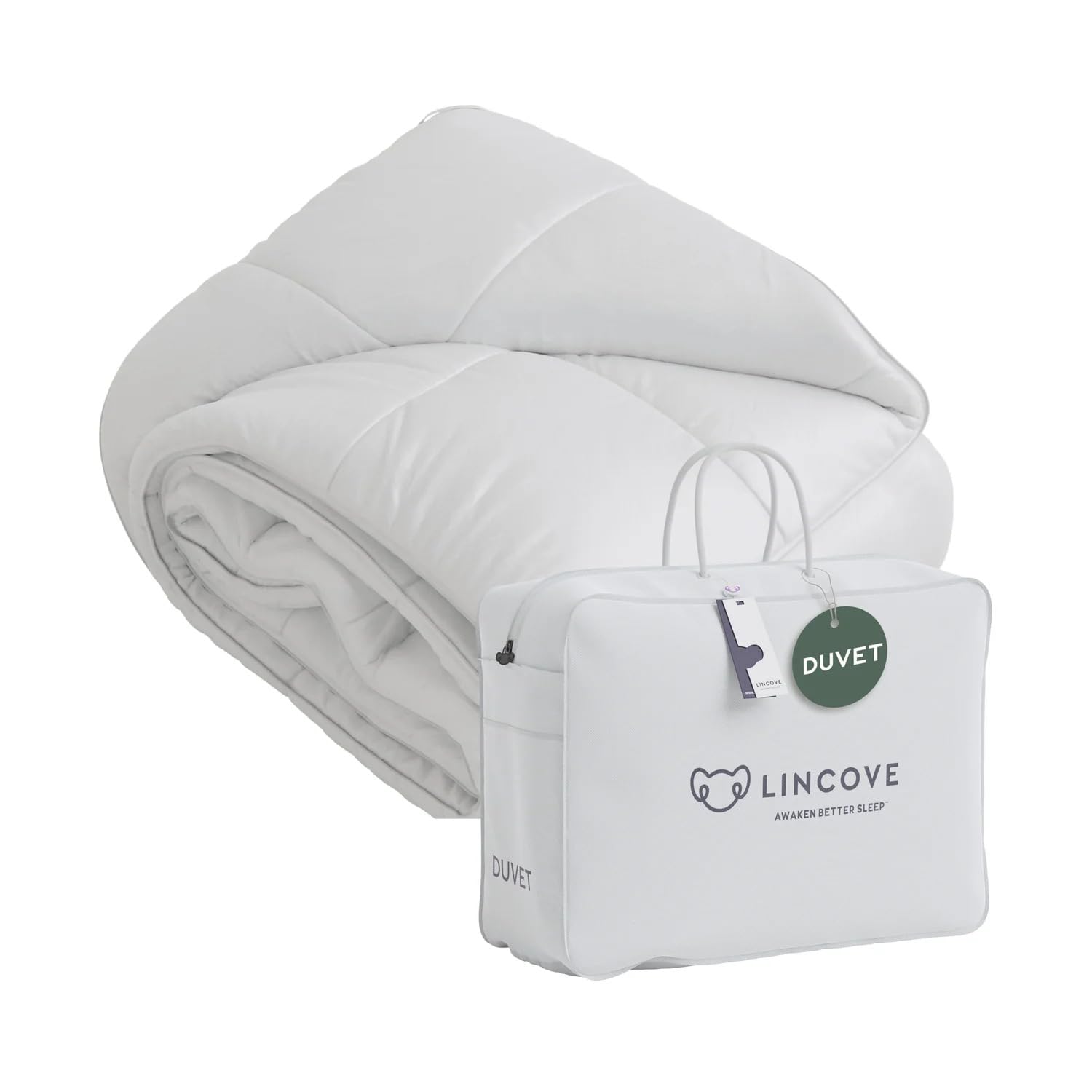Lincove European Down Comforter Full Size - Breathable, Ultra-Soft & Fluffy Comforter Filled with 100% Natural White Down, Luxury Hotel Collection All Season Duvet Insert with Corner Tabs